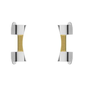 Adapter (wypełniacz) do bransolet 304 S.S. - 16 mm - IP srebrno-złoty - zestaw 2 szt.