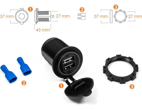 Motorcycle usb socket - MUS09