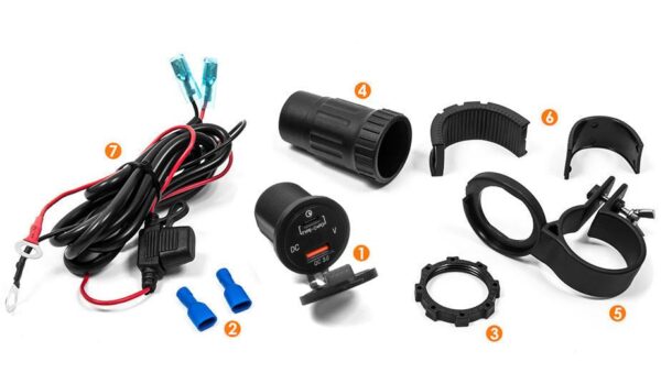 Motorcycle usb socket - MUS12 + adapter