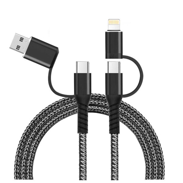 Braided cable 4in1 - PD - eXtreme® - 100 cm - black