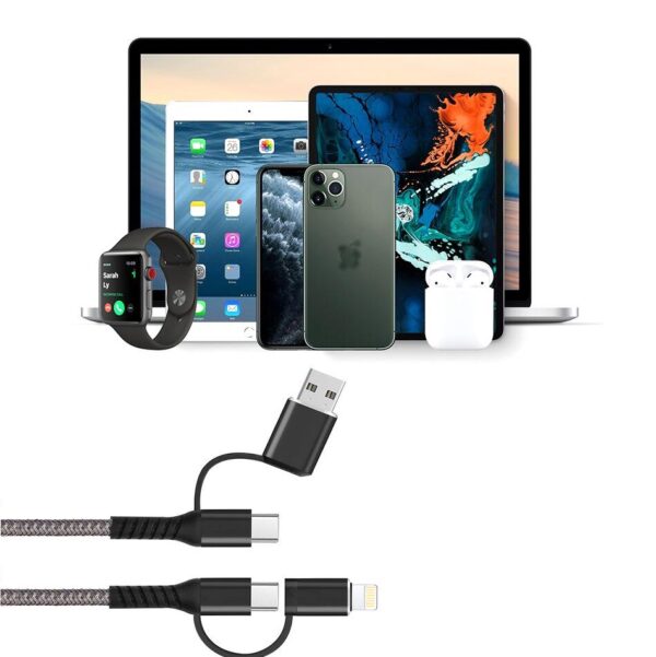 Braided cable 4in1 - PD - eXtreme® - 100 cm - black