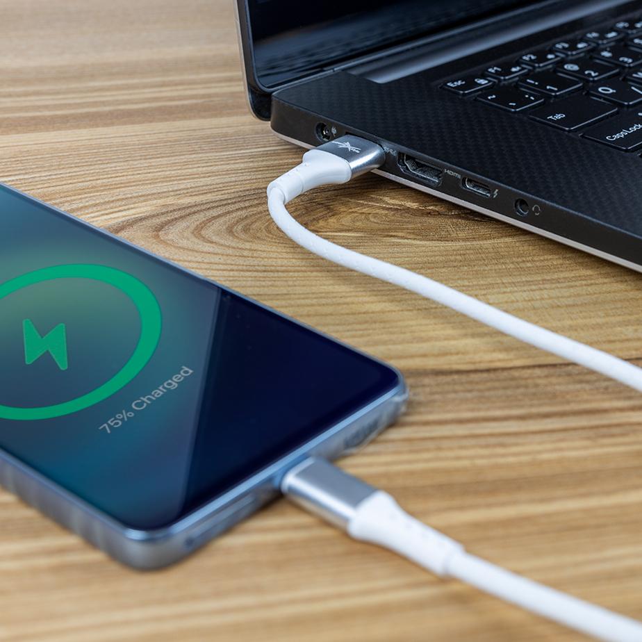 Wzmocniony kabel Ampere USB - iPhone Lightning - eXtremestyle® - 1 m - biały