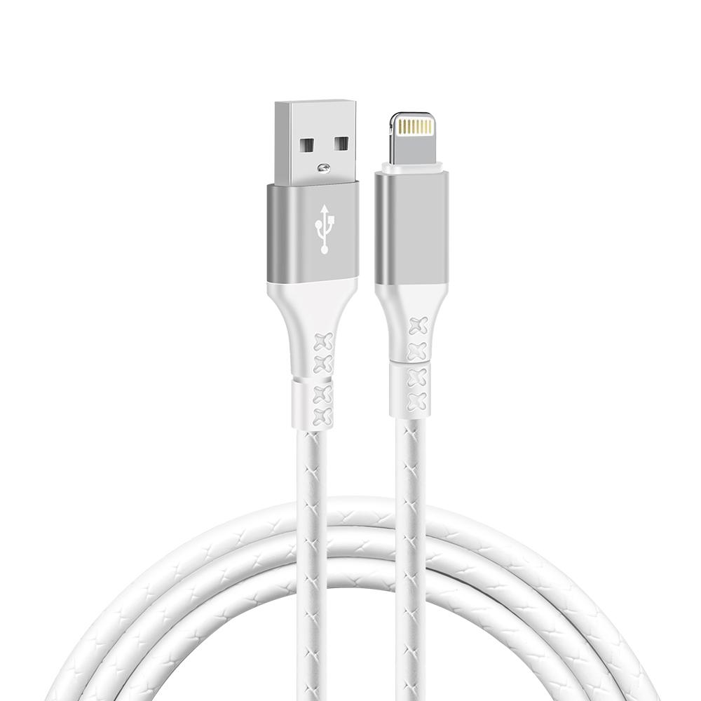 Wzmocniony kabel Ampere USB - iPhone Lightning - eXtremestyle® - 1 m - biały