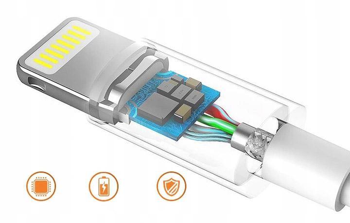 Wzmocniony kabel Ampere USB - iPhone Lightning - eXtremestyle® - 0.3 m - biały