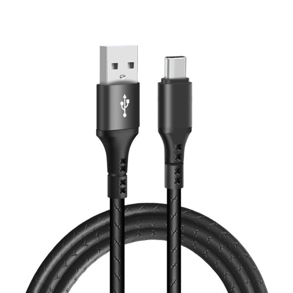 Wzmocniony kabel Ampere USB - USB typ-C - eXtremestyle® - 1 m - czarny