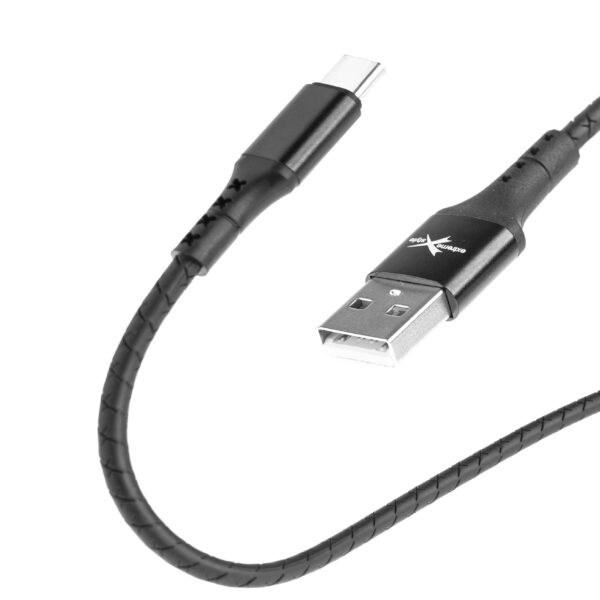 Wzmocniony kabel Ampere USB - USB typ-C - eXtremestyle® - 0.3 m - czarny