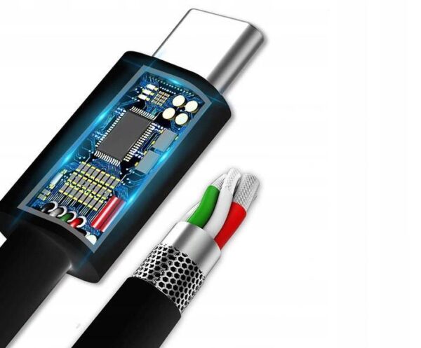 Wzmocniony kabel Ampere USB - USB typ-C - eXtremestyle® - 0.3 m - czarny