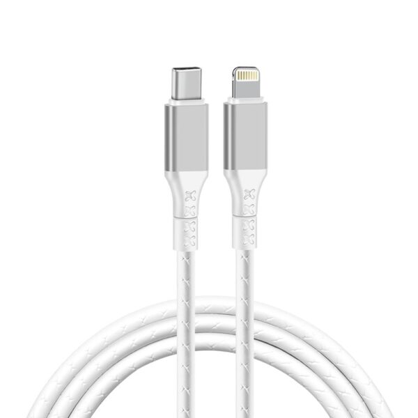 Wzmocniony kabel Ampere USB typ-C - iPhone Lightning - eXtremestyle® - 1 m - biały