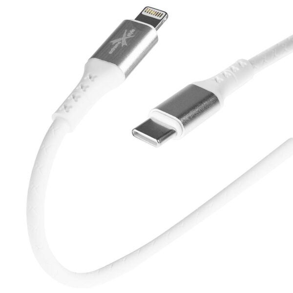 Wzmocniony kabel Ampere USB typ-C - iPhone Lightning - eXtremestyle® - 1 m - biały