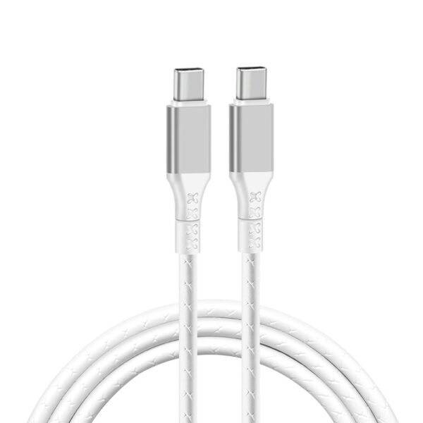 Wzmocniony kabel Ampere USB typ-C - USB typ-C - eXtremestyle® - 2 m - biały