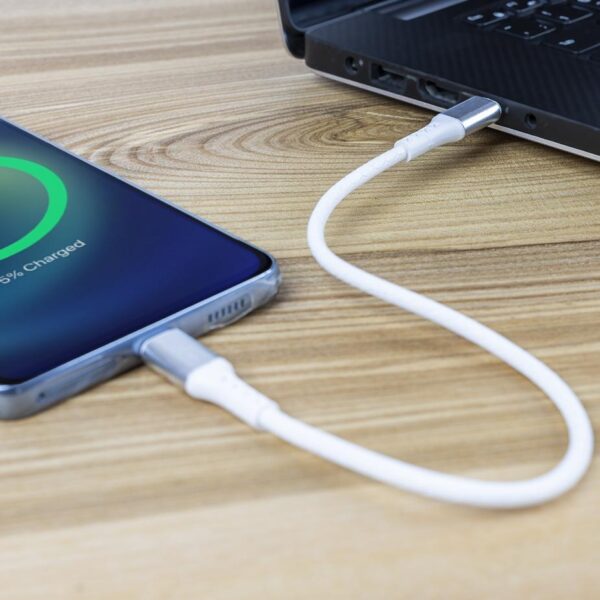 Wzmocniony kabel Ampere USB typ-C - USB typ-C - eXtremestyle® - 0.3 m - biały