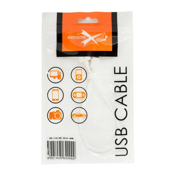 Kabel do telefonu micro USB - eXtreme® - 30 cm - biały