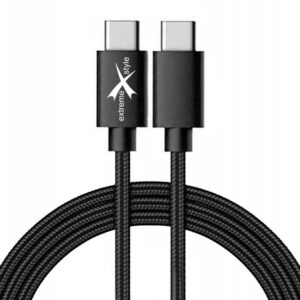 Braided cable Power Delivery USB type-C - USB type-C - eXtreme® - 1 m - black