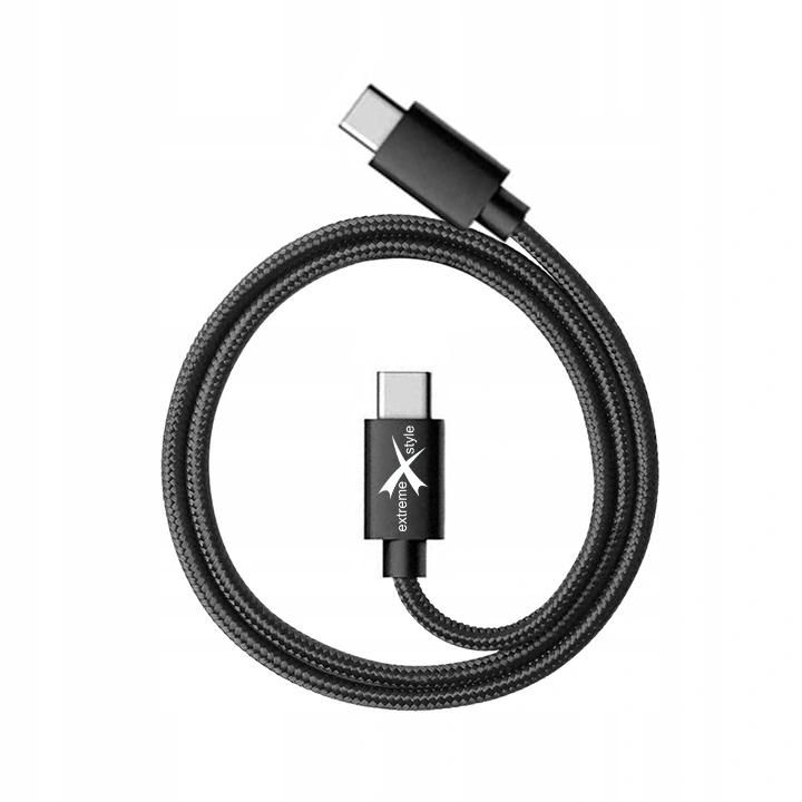 Kabel pleciony USB Typ-C - USB Typ-C - eXtreme® - 100 cm - czarny