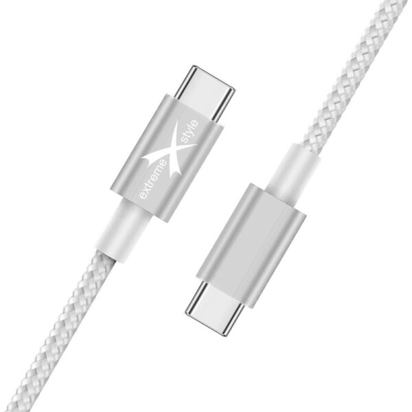 Braided cable USB type-C - USB type-C - eXtreme® - 200 cm - white