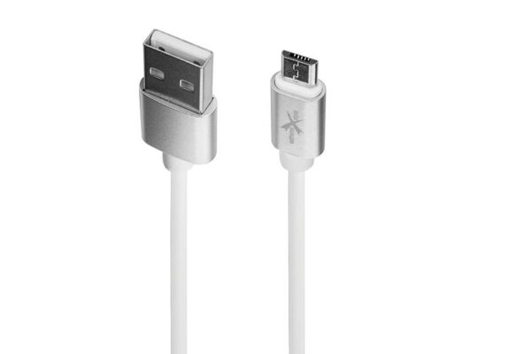 Silicone cable eXtreme 1 m USB - micro USB - S10UMW - white