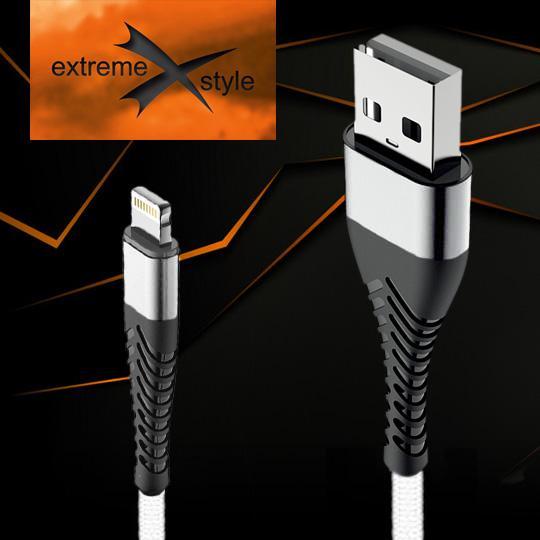 Braided cable eXtreme® Spider USB - iPhone Lightning 1.5 m - white