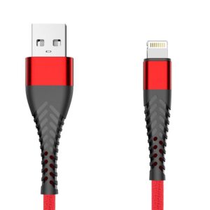 Braided cable eXtreme® Spider USB - iPhone Lightning 3 m - red
