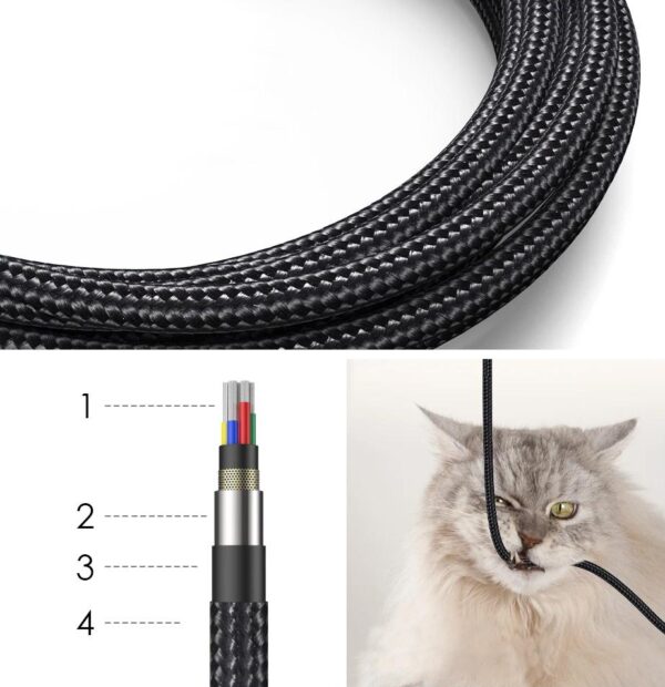 Wzmocniony kabel pleciony Spider ROTATION - 180 - 60 W - USB typ-C - USB typ-C - 1 m - czarny