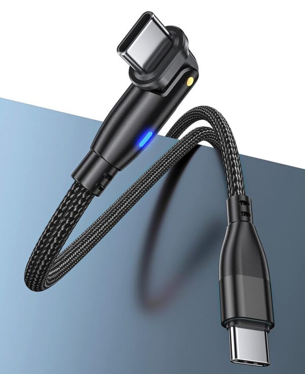 Wzmocniony kabel pleciony Spider ROTATION - 180 - 60 W - USB typ-C - USB typ-C - 1 m - czarny