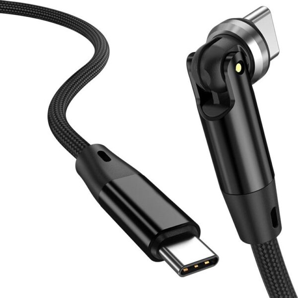 Wzmocniony kabel pleciony Spider ROTATION - 540 - 60 W - USB typ-C - USB typ-C - 1.5 m - czarny
