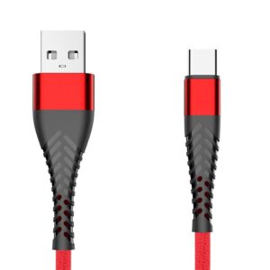 Braided cable eXtreme® Spider USB - USB type-C 1 m - red