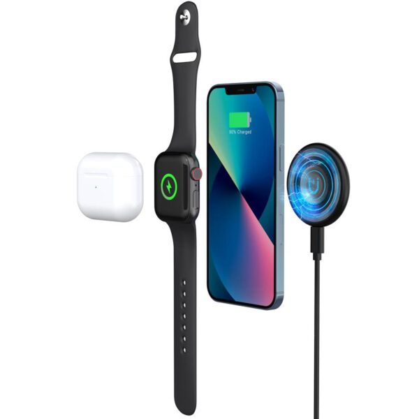 Ładowarka indukcyjna MagSafe - eXtremestyle® - WR-3in1 - czarna
