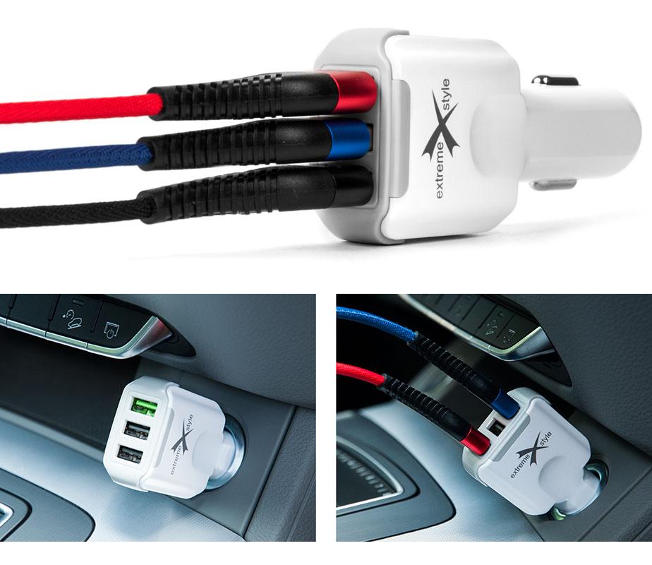 Ładowarka samochodowa do telefonu 3 x USB quick charge 3.0 - eXtreme® - 8.2A - ACC82-3UQC