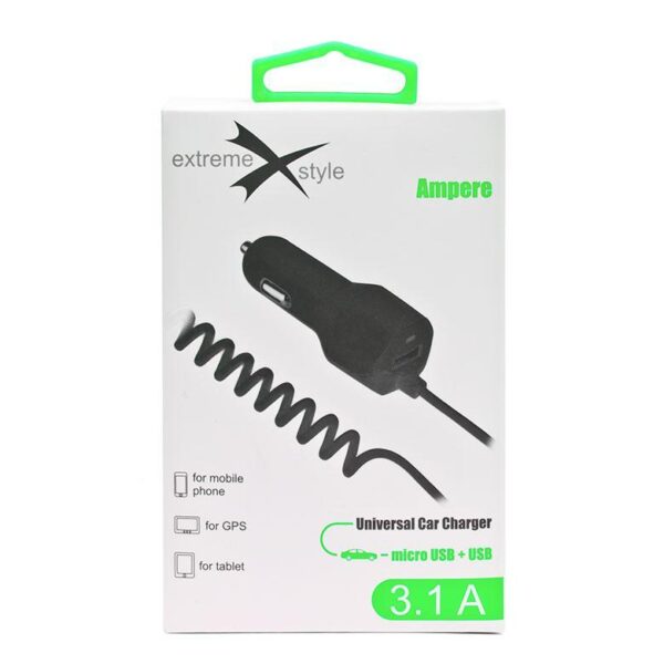 Car charger eXtreme Ampere micro USB + USB 3.1A - ACCMU31B