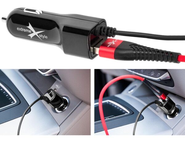 Ładowarka samochodowa do telefonu micro USB + USB - eXtreme® - 2.1A - NCC21MU