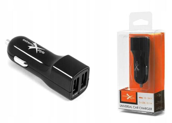 Ładowarka samochodowa do telefonu 2 x USB - eXtreme® - 3.1A - CC312U