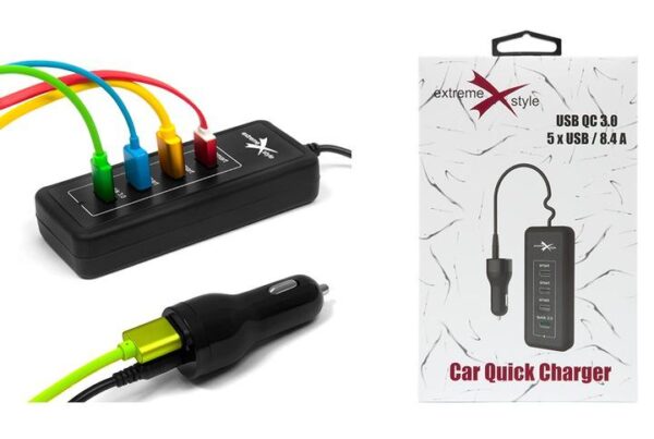 Car charger eXtreme® 5 x USB 8.4A - CC845U-QC30