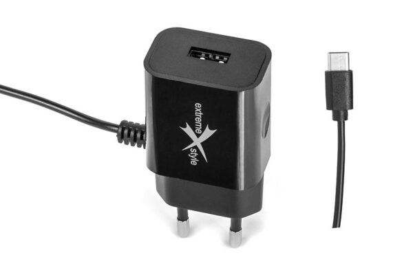 Ładowarka sieciowa do telefonu USB Typ-C + USB - eXtreme® Ampere - 2.4A - ATCCU24B