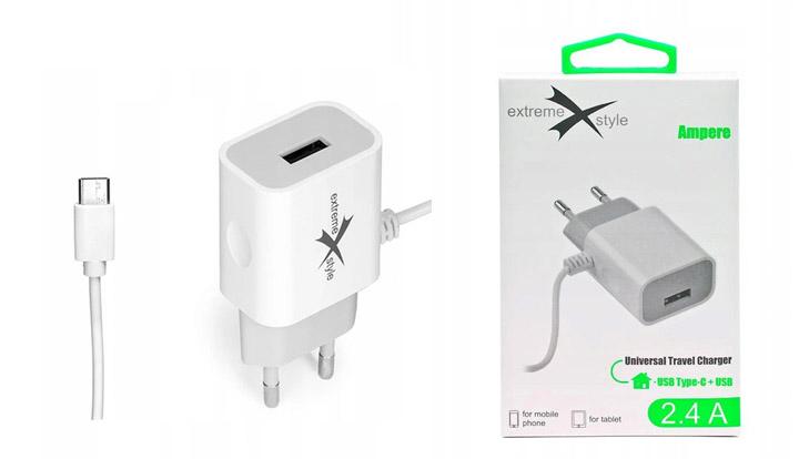 Travel charger eXtreme Ampere USB type-C + USB 2.4A - ATCCU24W