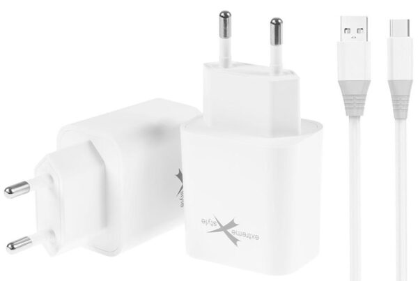 Travel charger - eXtreme® Ampere - FAST QC 3.0 + cable USB Type-C - 18W - ATCU3QC30W+CC