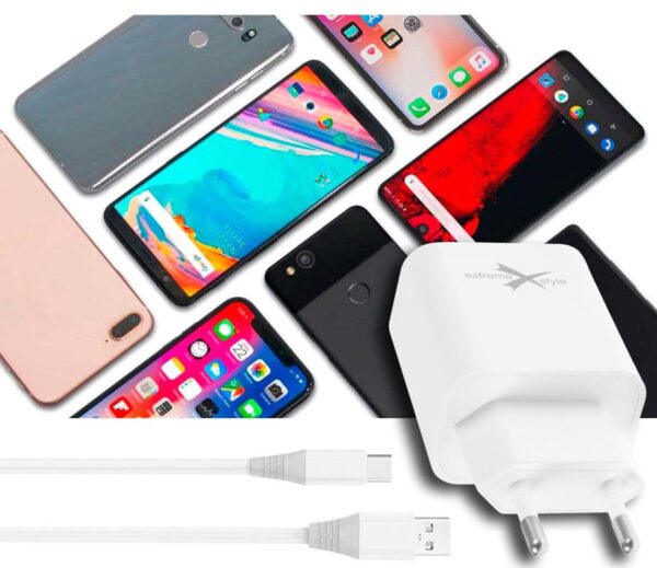 Travel charger - eXtreme® Ampere - FAST QC 3.0 + cable USB Type-C - 18W - ATCU3QC30W+CC