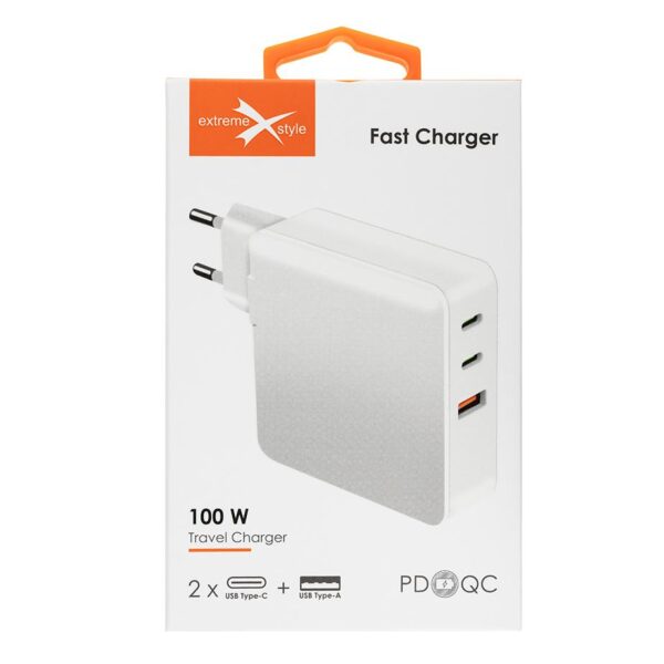 Ładowarka sieciowa eXtreme® 2 x USB typ-C + USB - PD QC - 100W - TC100CCU