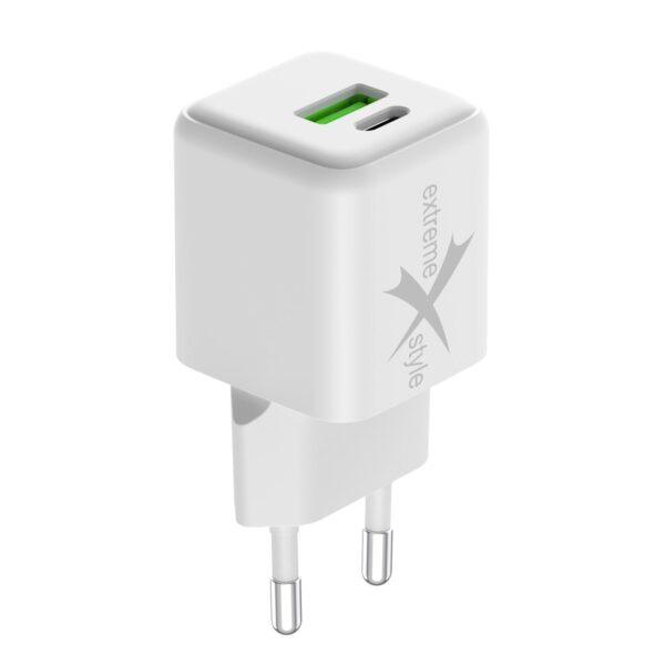 Travel charger USB Type-C + USB - eXtremestyle® - GaN evo - 30 W - TC30CUGAN