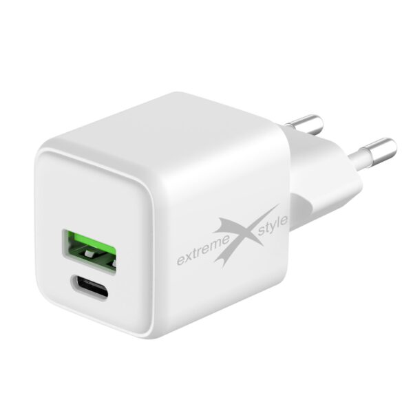 Travel charger USB Type-C + USB - eXtremestyle® - GaN evo - 30 W - TC30CUGAN