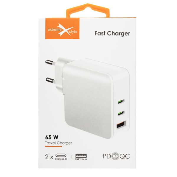 Travel charger eXtreme® 2 x USB typ-C + USB - PD QC - 65W - TC65CCU