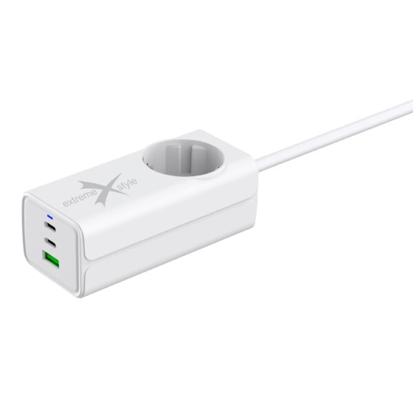 Travel charger 2 x USB Typ-C + USB + 230 V - eXtremestyle® - GaN evo - 65 W - TC65CCUVGAN