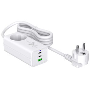Ładowarka sieciowa 2 x USB Typ-C + USB + 230 V - eXtremestyle® - GaN evo - 65 W - TC65CCUVGAN
