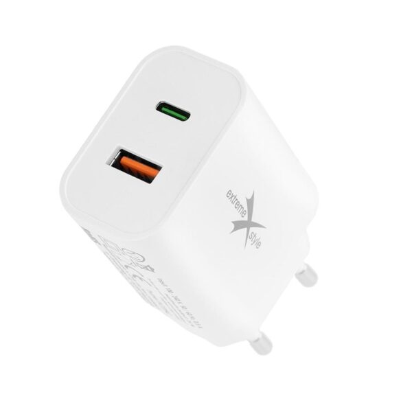 Ładowarka sieciowa eXtreme® USB typ-C + USB - PD QC - 20W - TC20CU