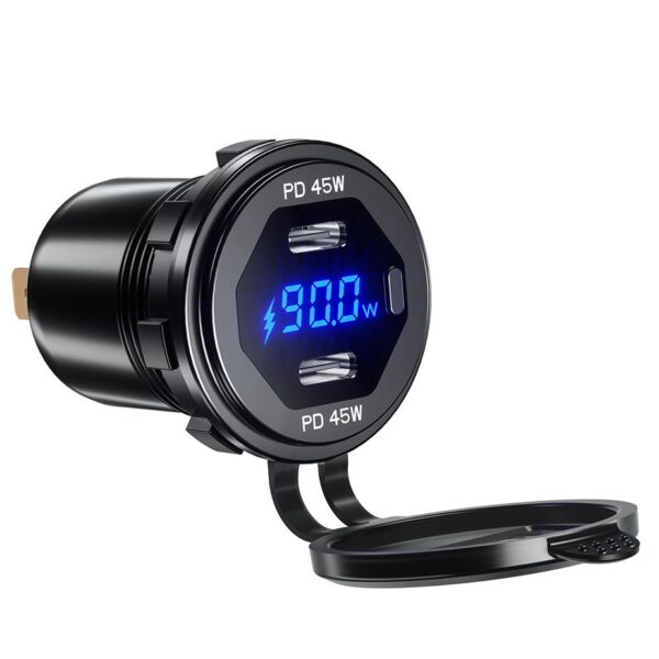 Motocyklowe gniazdo 2 x Typ-C PD - eXtremestyle® - 90 W - MUS32