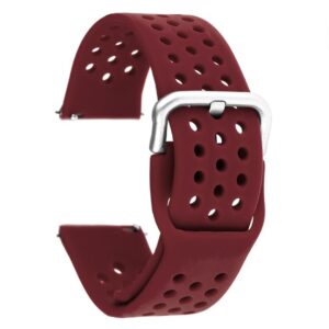 Pasek silikonowy S08 - bordowy - 22 mm