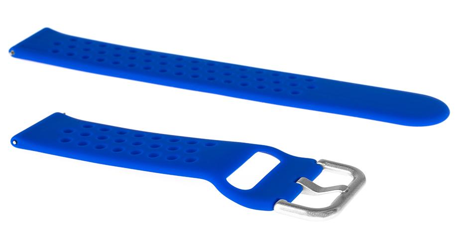 Pasek silikonowy S08 - niebieski - 22 mm