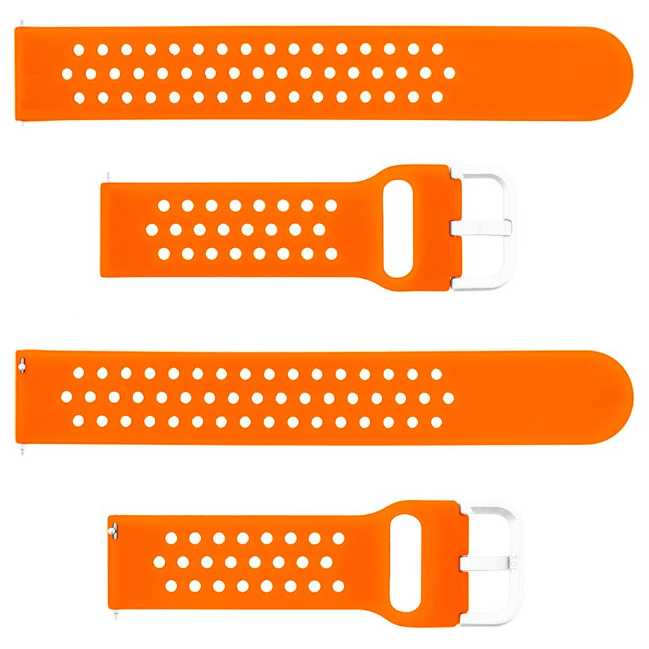 Pasek silikonowy S08 - pomarańczowy - 22 mm