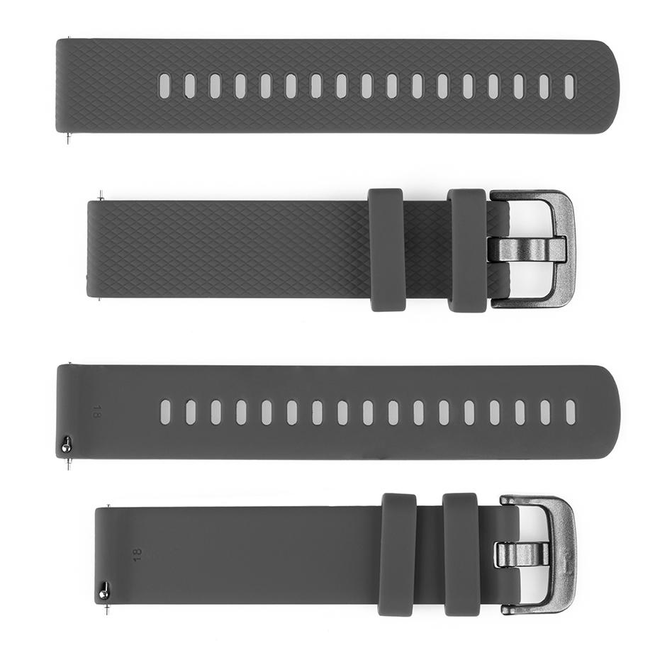 Pasek silikonowy S07 - grafitowy - 18 mm