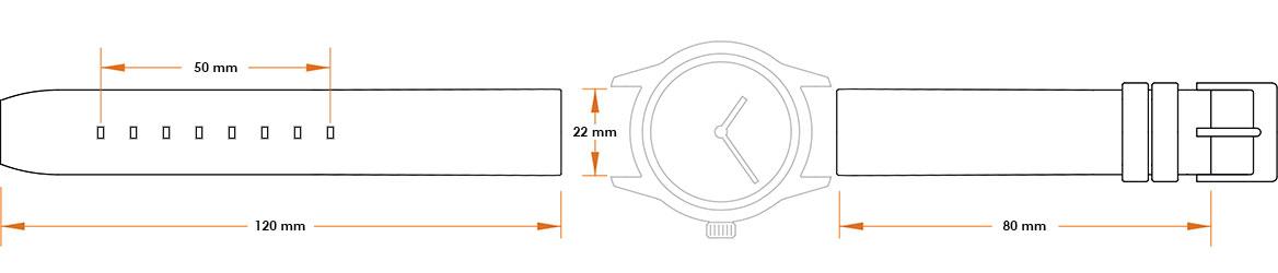 Pasek silikonowy Z03 - czarno-czerwony - 22 mm