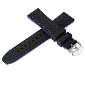 Pasek silikonowy Z03 - czarno-ciemnoniebieski - 22 mm